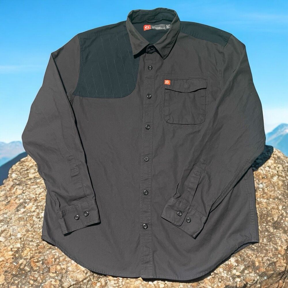 The American Outdoorsman Shirt Men's Size XL Extra Large Gray 100% Cotton